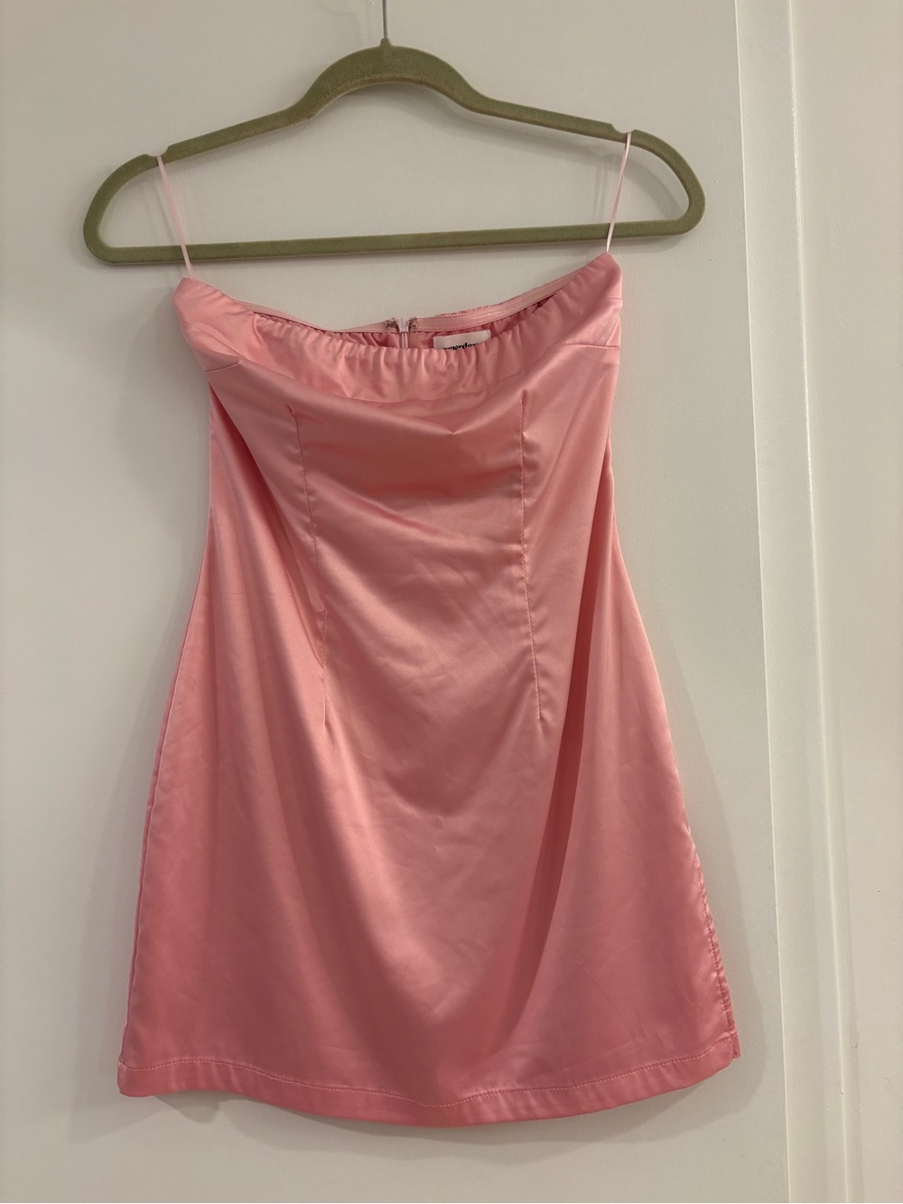 Pink Satin Slip Dress